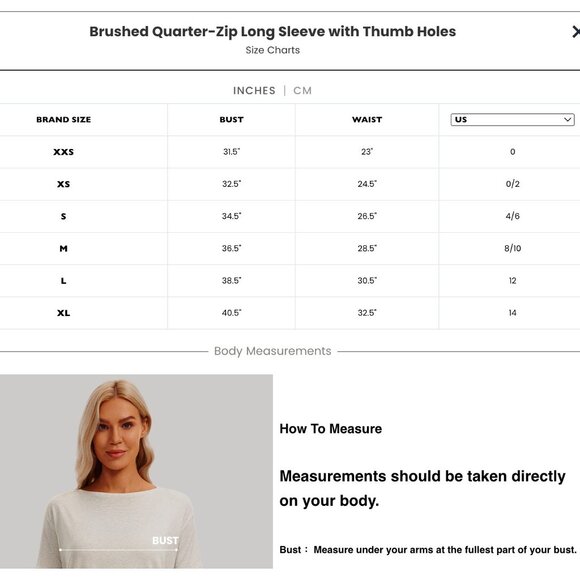 CRZ YOGA Butterluxe Wonmens Long Sleeve Workout Shirt Qtr Zip Size Large NWT - Picture 10 of 10